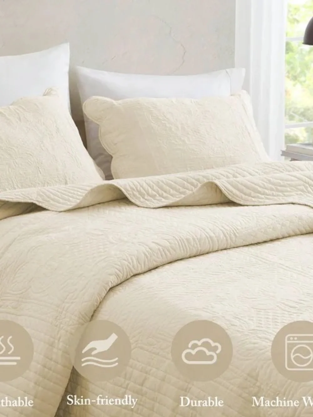 Madison park 3 piece scalloped edge quilt set king set
